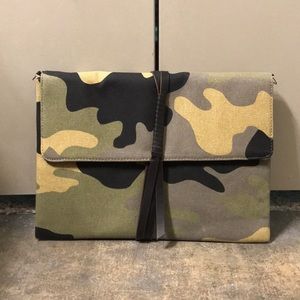 Oversized camo clutch
